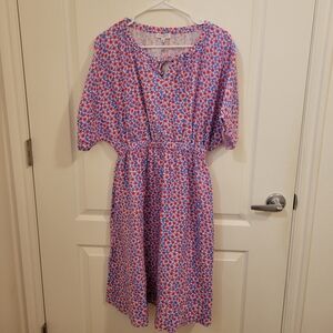 Floral Blue and Pink Women's Dress